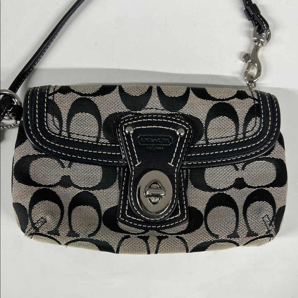 Coach Monogram Turnlock Clutch - Picture 2 of 12